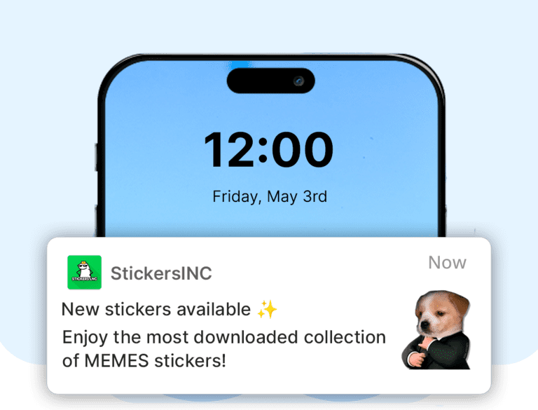StickersINC app notification preview